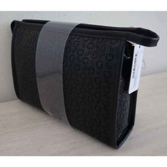 Guess E8930412 Women's Black Crimson Debossed Cosmetic Make Up Travel Cases - Picture 15 of 16